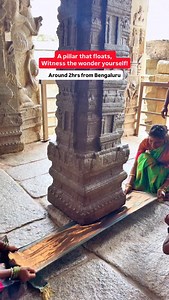 A must visit place around bengaluru 🤍 Located in Lepakshi village, Andhra Pradesh, ~120 km from Bangalore. Famous for Vijayanagara-era architecture (16th century). Dedicated to Lord Veerabhadra, a fierce form of Lord Shiva. 🪨 Floating Pillar: Stands mysteriously without touching the ground 🐂 Giant Nandi: Huge single-rock sculpture, second largest in India 🪷 Shivalinga & Snake: Massive Shiva Linga with serpent carving 🗿 Veerabhadra Idol: Beautifully carved fierce form of Lord Shiva 👣 Hanuma