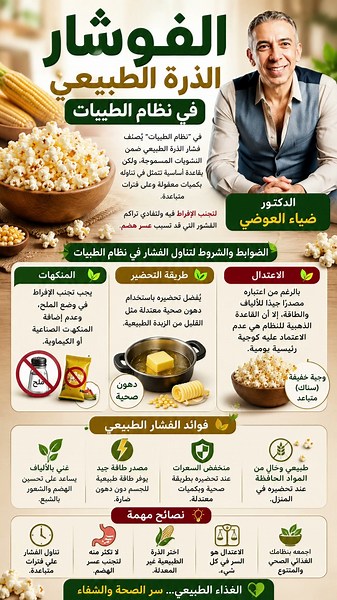 🍿🌽#الفشار الطبيعي في #نظام_الطيبات | فوائد فشار #الذرة الصحية وطريقة تناوله الصحيحة