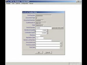 Serial / Lot Numbers - pc/MRP Tutorial www.pcmrp.com