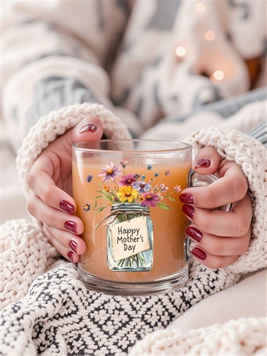 Bouquet, Glass Mug | Floral Mother's Day 10oz - Etsy