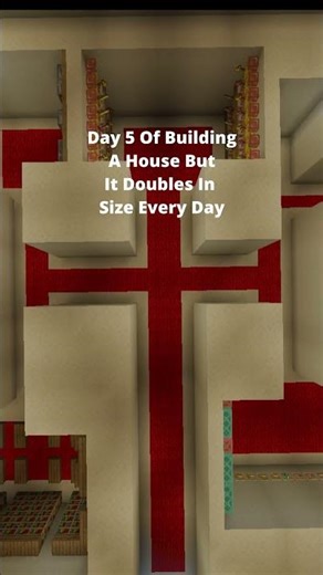 Day 5 Of Building A House But It Doubles In Size Every Day #blockbench #minecraft #trending