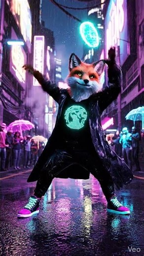The ultimate CYBER-FOX dance battle! 🦊🔥 #shorts #cyberpunk #dance