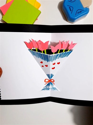 Aprende a hacer una tarjeta de ramo de flores 💐 con Post-it muy fácil 😁 #art #manualidades #diy #manualidadesfáciles #artwork