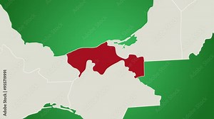 Zoom in Animation on the Mexican State of Tabasco, Detailed Map Visualization