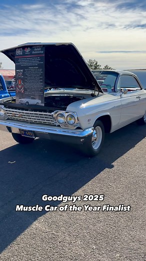 Goodguys 2025 Muscle Car of the Year Finalist presented by Snap-on Tools, Mark Young's 1962 Chevy Bel Air Bubble Top. Engine: 409 w/ 4-speed Interior: Red Bench Seat Paint: Ermine White Congratulation Mark on Finalist selection and welcome to the #questfor12. Goodguys 2025 Top 12 is presented by BASF Refinish North America 📍 27th Speedway Motors Southwest Nationals #goodguys24 | Goodguys Rod & Custom Association