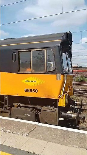 Colas Rail freight class 66 850 running round freight train at Crewe station
