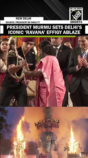 President Murmu sets Delhi’s Iconic Ravana effigy Ablaze at Delhi’s Red Fort on Dussehra
