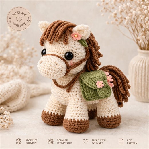 Crochet Horse Pattern PDF – Amigurumi Pony Plush Pattern Beginner Friendly - Etsy