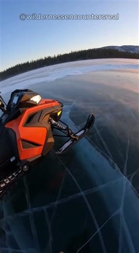 SNOWMOBILE BREAKS DOWN ON CRACKING ICE #shorts