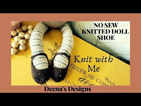 STEP BY STEP INSTRUCTIONS on how to knit a knit doll shoe