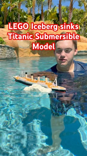 LEGO Iceberg sinks Titanic Submersible Model