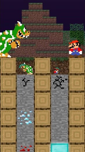 Mario and Tiny or Bowser and Jr ❤️ Who are Happy Family ❤️ #mario #minecraft #shorts #sonic