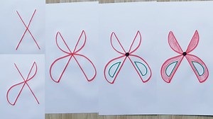 How to draw a scissors from letter X for kids easy way | Easy trick scissors drawing | Priyanka creative guru