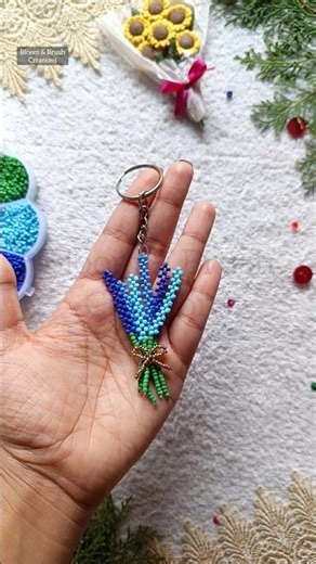 DIY Beaded Flower Bouquet Keychain 😱। #beads #keychain #trendingnow #viralshorts #easycraft