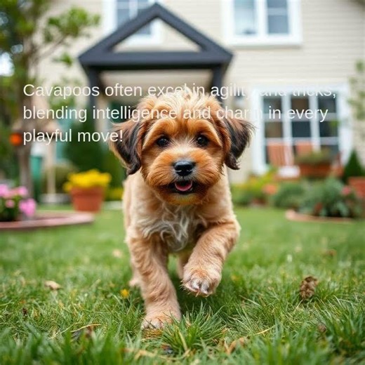 Cavapoos often excel in agility and tricks, blending intelligence and charm in every playful move!