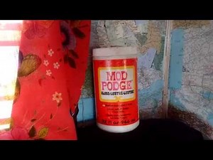 Using Mod Podge with Paper Atlas wallpaper, dress clothing curtains in Van life mobile RV living DIY