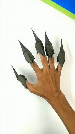 How to make claws | Easy origami claws with paper | Try it | #shorts #finger #fingerhands