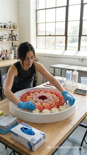 A Rose Mandala Trapped Inside Resin 🌹 #resintable