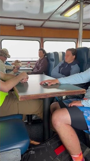 Day 6: Ferry Ride Out to Isle Royale N.P. You can see out the window how much the boat was rocking!