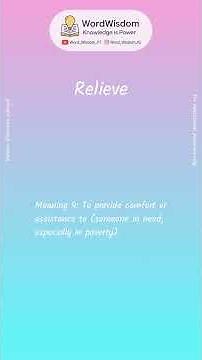 What Does "Relieve" Mean? | English Vocabulary Shorts | WordWisdom