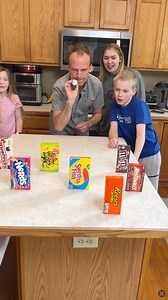 706K views · 13K reactions | Tip the Candy Box Family Challenge  Dad and family try to knock candy boxes over with a ping pong ball. Each box coresponds with a prize bucket. Unfortunately, one bucket has a terrible prize. Wait until you see who gets it. | Peter B | Facebook