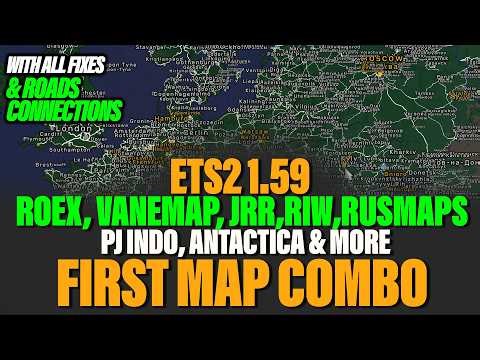 ETS2 1.59 First Map Combo - Roex, JRR ,Vanemap, Africa, Rusmaps and more - setup guide