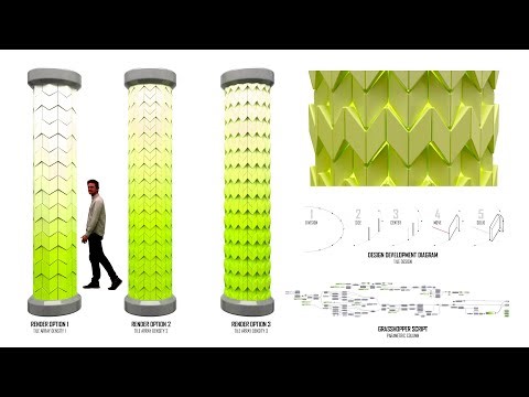 Parametric Script Column Tile Array Using Grasshopper for Rhino 3D #grasshopper #parametric