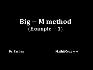 Big-M method Example| UMA035| Optimization Techniques