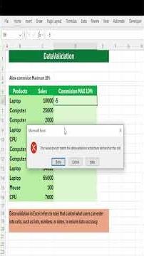 Excel Dynamic Data Validation to Cap Commissions at 10% Max 🚀