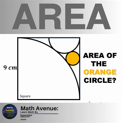 46K views · 257 reactions | AREA OF ORANGE REGION (1) #maths | Math Avenue : Learn Math By Examples | Facebook