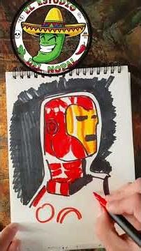 IRON MAN ❤️💛🔥 | Dibujo COLOREADO a PLUMÓN | Estudio del Nopal
