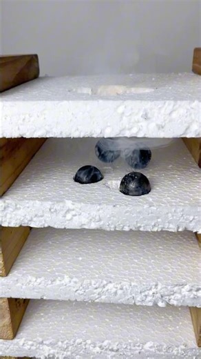 Hot Iron Balls at 1000°C vs Thermocol 😱🔥 #shorts #asmr #experiment