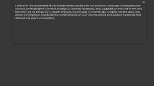 winners and highlights from this prestigious awards ceremony. Stay updated on the best in film and t