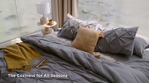 Cozy Comfort Cal King Comforter Set Light Pure White - 7 Pieces Pintuck Bed in A Bag, Bed Set with Comforters, Sheets, Pillowcases & Shams