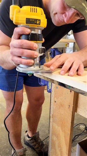 1.9K views · 4.4K reactions | Cutting splines in pine boards ready to glue up and cut a new sign! DEWALT Trend Tool Technology **Link to the tools used in this reel** This post contains affiliate links. If you click and make a purchase, I may earn a small commission at no extra cost to you. Router Bit - https://amzn.to/3KXQZYx Dewalt Palm Router - https://amzn.to/4nhR3zI #spline #joinery #woodworking #woodworker #palmrouter | The Natural Workshop | Facebook