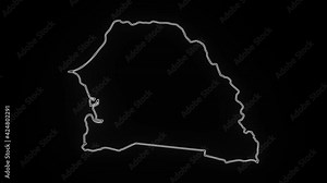 Map of Senegal, Senegal outline, Animated close up map of Senegal