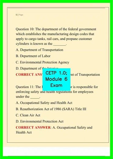 CETP 1 0; Module 6 Exam video