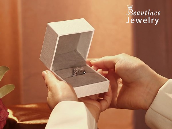 Beautlace Princess Cut Engagement Rings Set for Women,Moissanite 2 Carat Promise Ring for Her,925 Sterling Silver Double Halo Ring Bridal Ring Set-Size 7