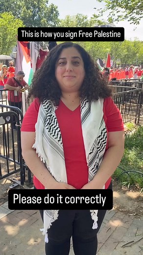 1.7K views · 21 reactions | Ranem (IG: @__shhadeh___ ) demonstrates how to correctly sign ‘Free Palestine’ in ASL. *** [video: Ranem signing ‘free’ and ‘Palestine’] #FreePalestine #NoprideinGenocide #AnericanSignLanguage | Deaf Queer Resource Center | Facebook