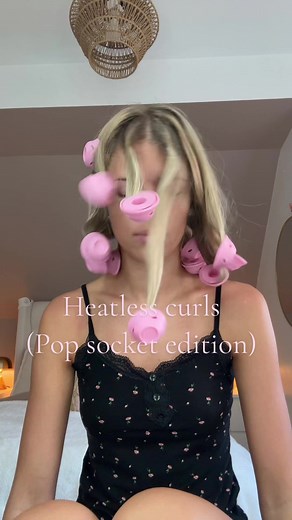 Heatless Curls with Pop Sockets for Curly Hair