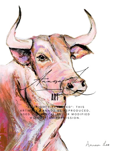 Colorful Abstract Cow Art Print: Whimsical Farmhouse Kitchen Decor, Wall Art - Etsy