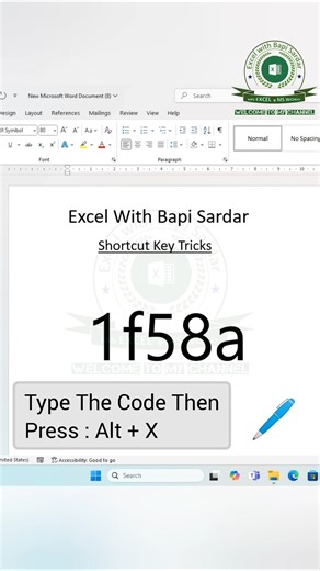 🖊️ Create Pen Emoji in Microsoft Word using Shortcut Keys! #MicrosoftWord #WordTips