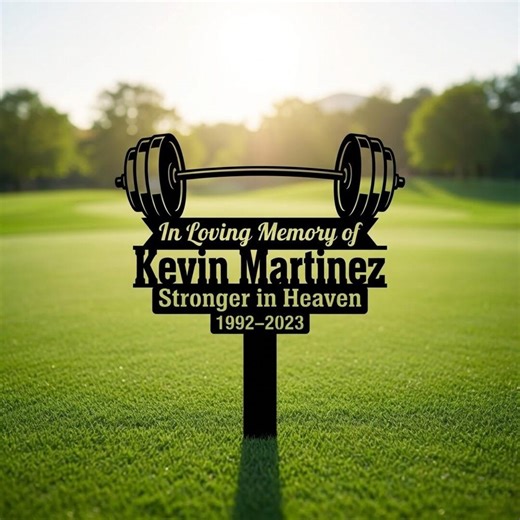 Gym Memorial Metal Sign, Custom Name Weightlifting Plaque, Stronger in Heaven Tribute, Fitness Loss Gift - Etsy