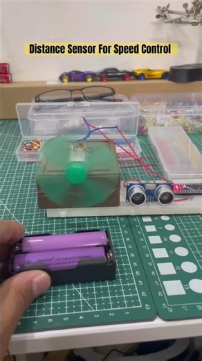 Speed Control Using Ultrasonic Sensor #arduino #electronic
