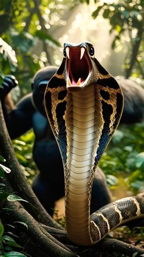 Cobra Snake Attacks Gorilla 🐍🦍 | Intense Jungle Showdown | Cinematic Wildlife Fight 2026