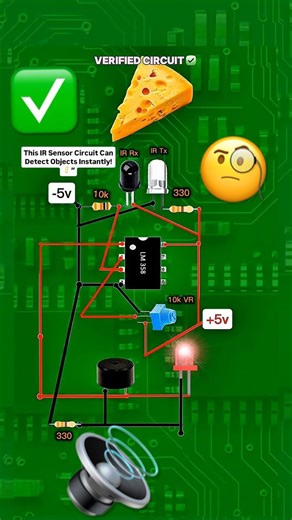 Learn how an IR transmitter and receiver sensor circuit works using the LM358 op-amp.#reels #electri