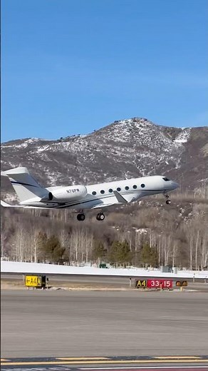 #N76PW #G600 rockets out of Aspen airport. This was the first G600 delivered. @g‪@gulfstreamaero‬