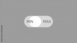 Switch min and switch max button. Power digital button. Click control. Turning min-max animation Stock Video