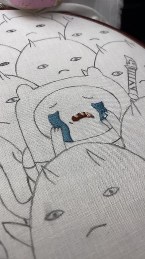 Waiting in Line for Adventure Time Embroidery