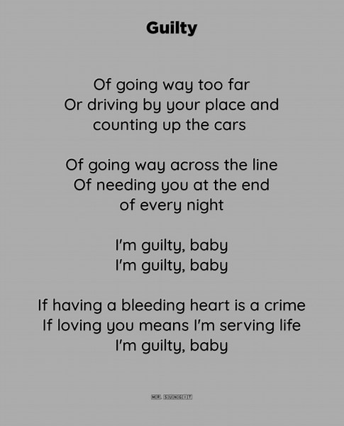 Guilty Lyrics: Meaning and Analysis of 'I'm Guilty'